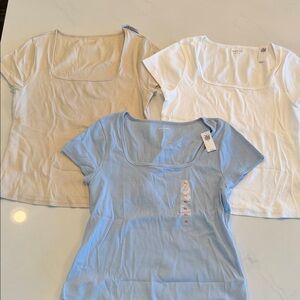 Old Navy Short Sleeve Tees - Blue, White, Beige BNWT